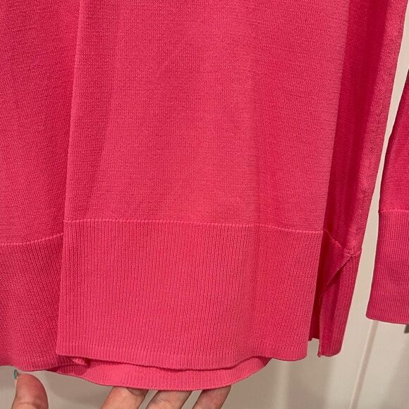 Tahari Candy Pink Viscose Blend long Sleeve Sweater.Size S - Picture 9 of 11